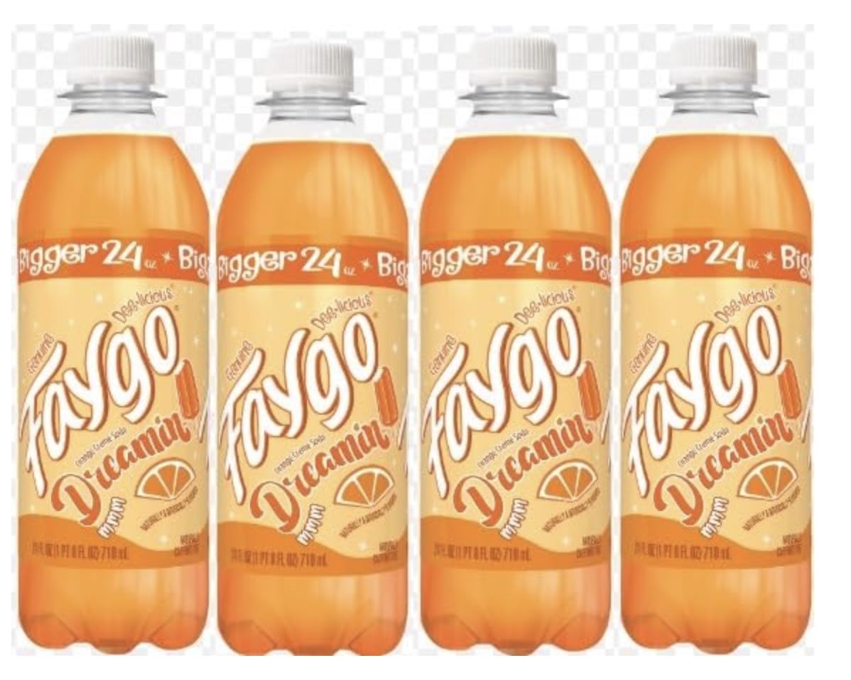 Faygo Dreamin 24oz Bottles - Pack of 4 Dreaming Orange Creme Soda Cream