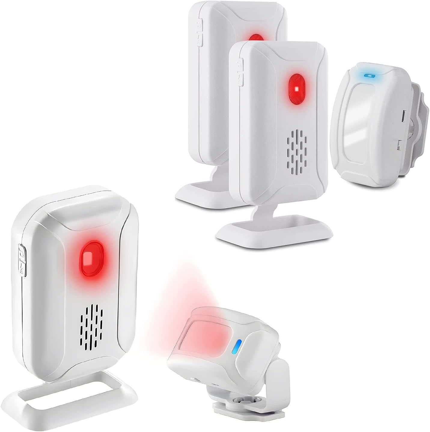 GREENCYCLE Wireless Motion Sensor Detector Alarm, Home Security Alert, Store Welcome Chime Door Entry Doorbell (918 Feet, 36 Tunes, 4 Volume Levels, LED Indicators), 2 Receiver 3 Infrared Transmitter