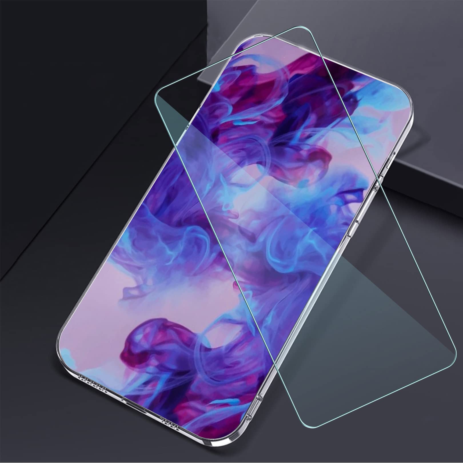 CAXKJE Coque Pour Blackview A52 (6.50 Pouce) + [2 Pièces] Verre Trempé Protection écran,Ultra Fin Silicone TPU Bumper Transparent Housse Etui Antichoc Cover Case,Glass Film - A17