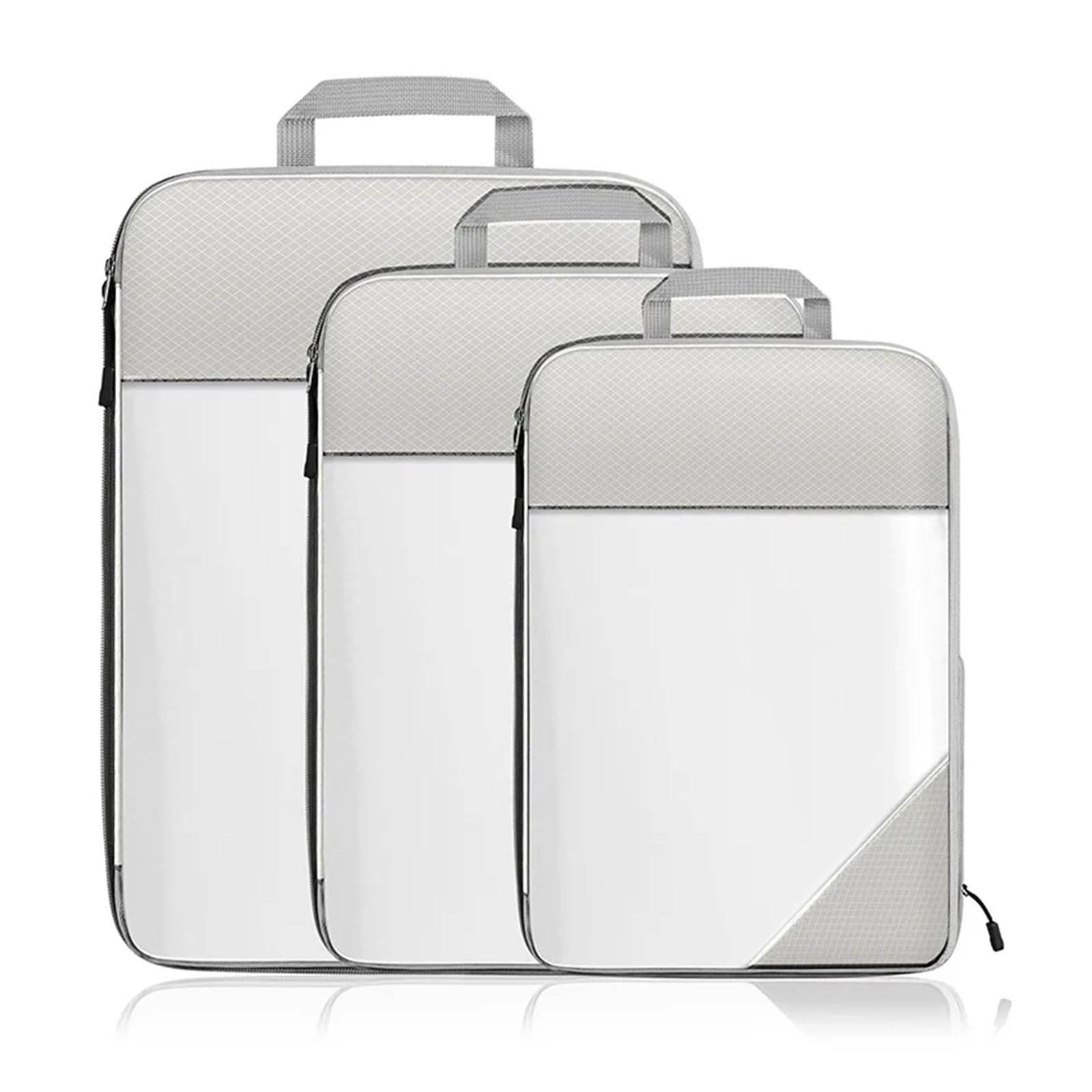 Cubi da imballaggio a Compressione Impermeabili e traslucidi - Set di 3/4 Borse da Viaggio Pieghevoli espandibili in Materiale Tup (opzioni di Colore Disponibili)