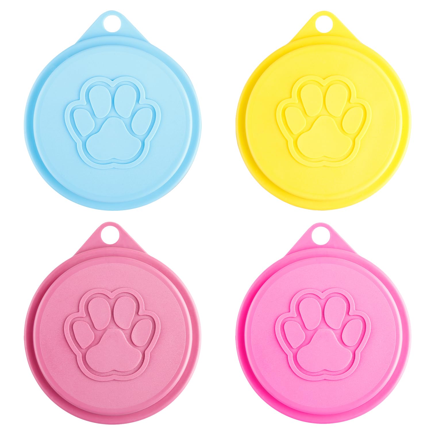 Bojueshaw 4pcs Pet Food Can Lids,Reusable Silicone Covers for Dog & Cat Food Cans,BPA Free Fit 3 Standard Size Can Tops(4 Colors)