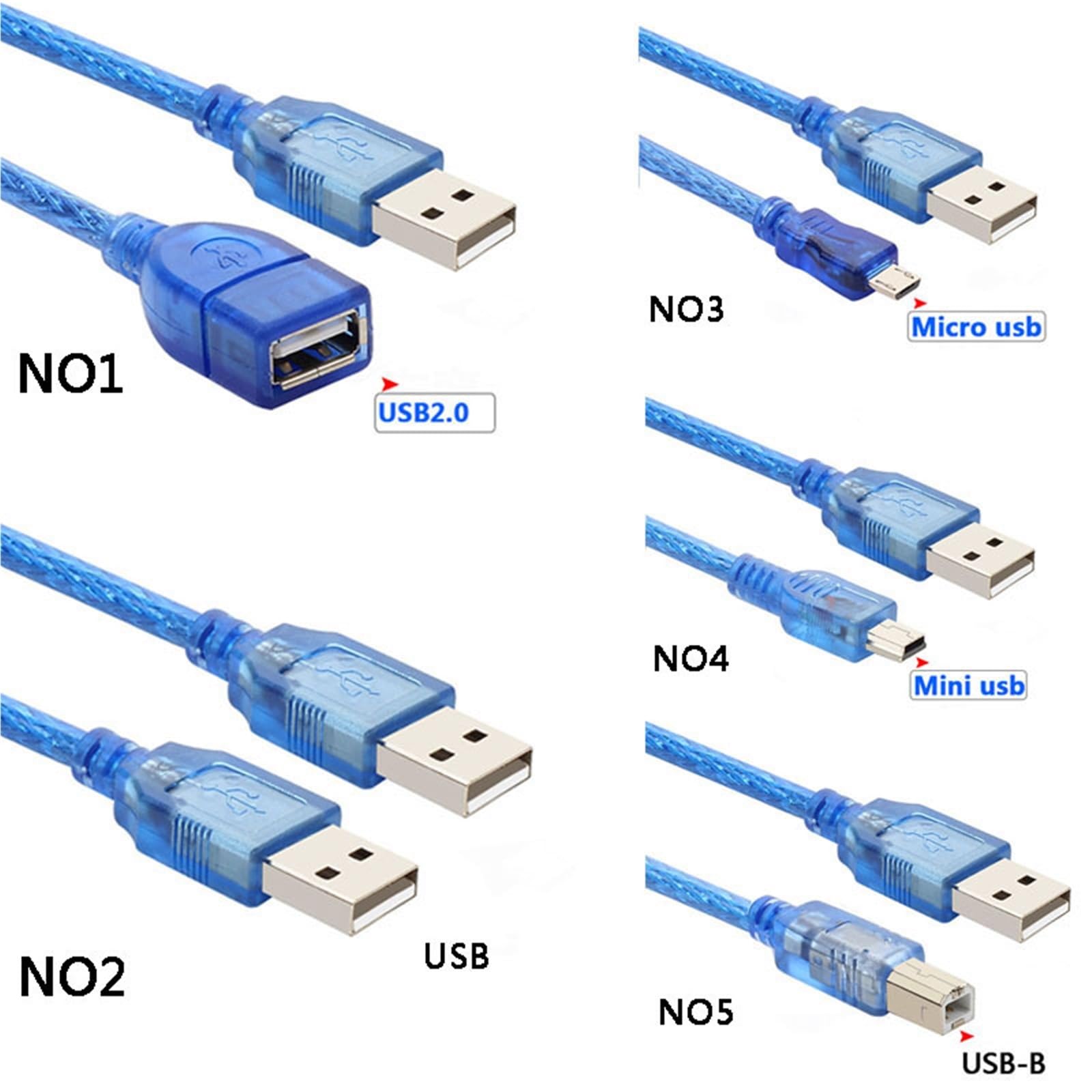 0,3 m 1,5 m 3m 5m 10mUSB 2.0 kabel męski na żeński USB synchronizacja danych męski na micro usb mini usb USB-b przedłużacz męski (2,8m, NO3 Micro usb)