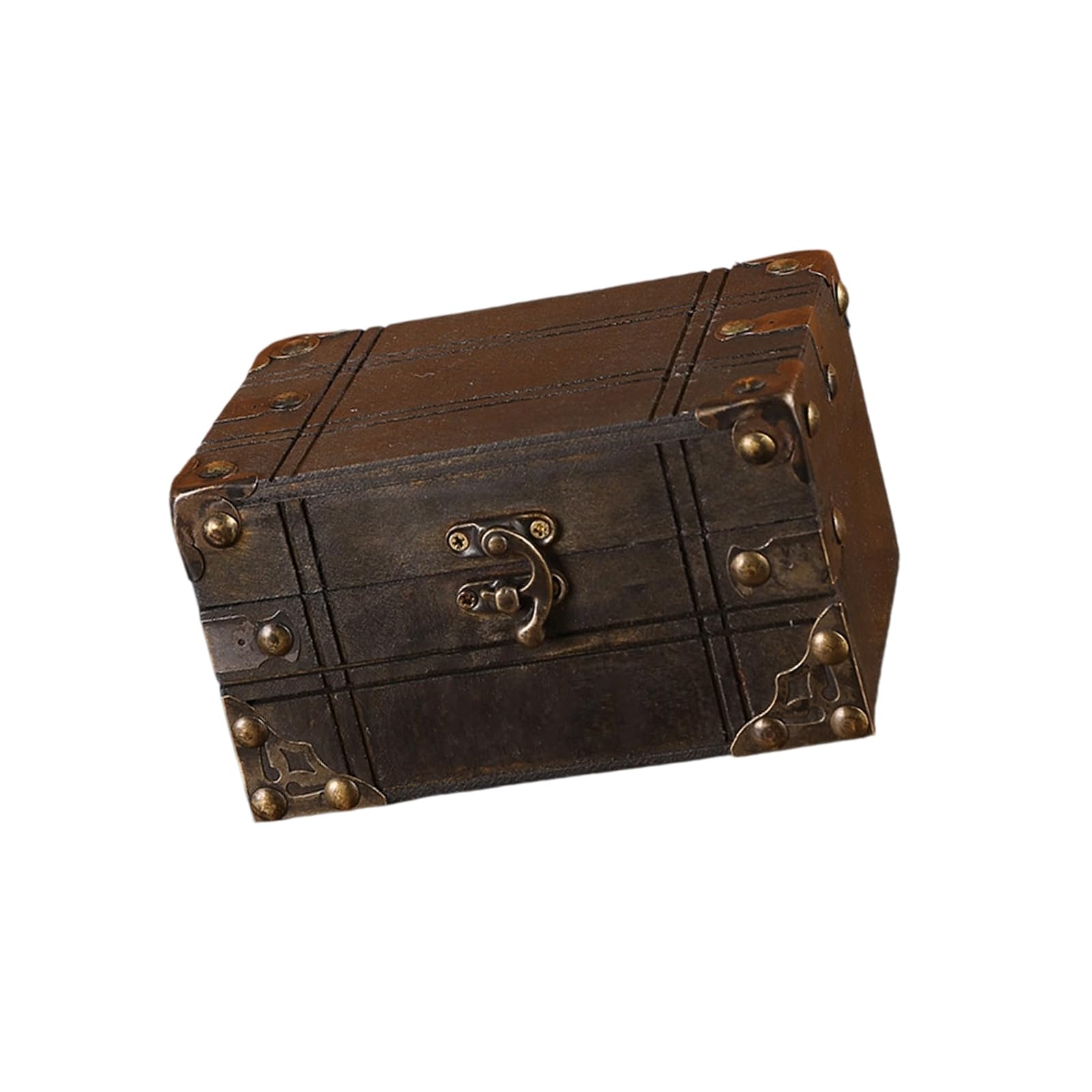 NEWFT Sturdy Seafaring Adventure Themed Lockable Wood Box Antique Styles Storage Solution for Valuables and Memorabilias Home Decoration Accent