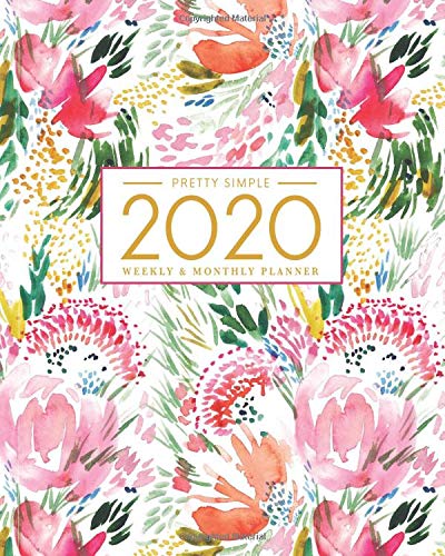 2020 Planner Weekly and Monthly: January to December: Watercolor Cover (2020 Pretty Simple Planners)