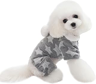 Dog Clothing Keeps Warm in Winter, Teddy Bears, Small Dogs, Pet Dogs, Autumn and Winter Clothing, Plush and Cute Four Legged Sweater (Gray,XX-Large)