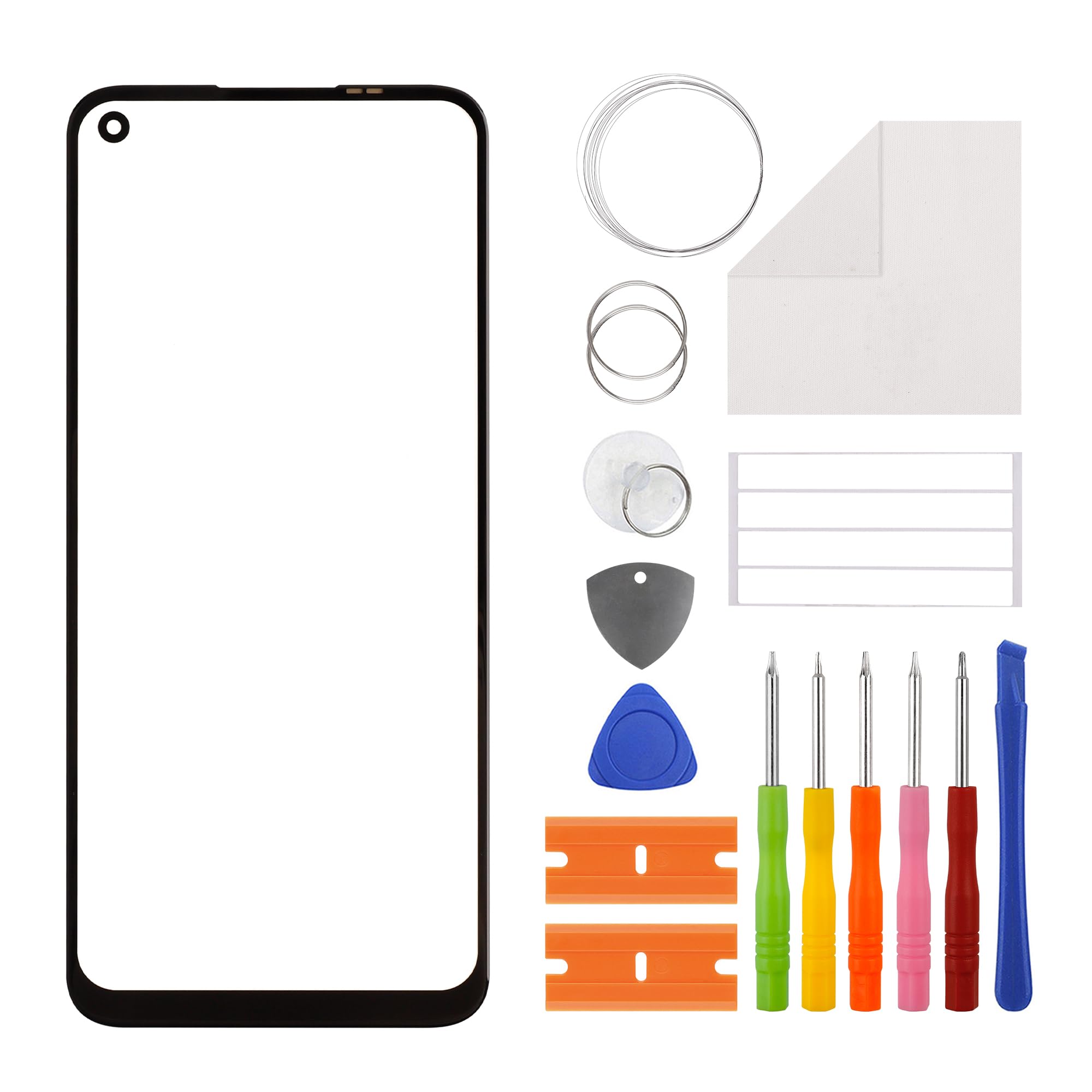 Duotipa New Front Panel Glass Screen for Oneplus Nord 200 5G,Front Glass Screen Replacement for DE2117 6.49" with Repair Tools Kit.-No LCD Screen and Touch Digitizer