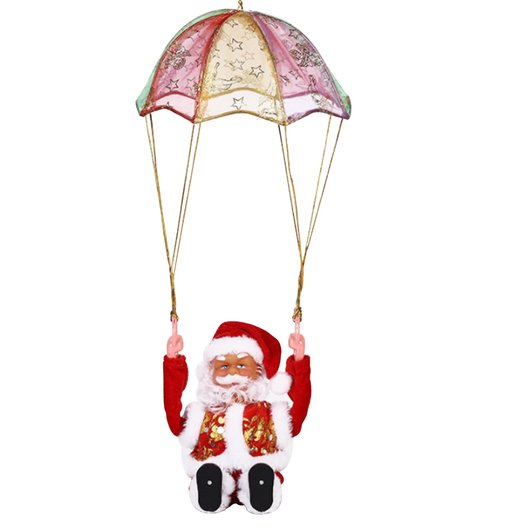Père Noël en Parachute : jouet électrique suspendu avec musique pour décoration maison