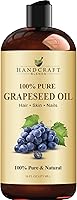 Handcraft Blends 100% Pure Grapeseed Oil - Cold-Pressed Carrier Oil for Skin, Hair, Massage | 16 fl oz Hexane-Free