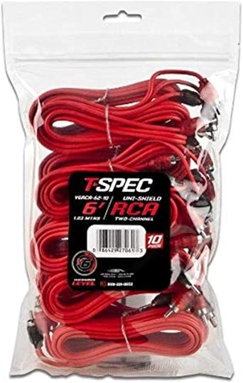 T-Spec V6RCA-62-10 2-Channel V-6 Series RCA Cable 10-Pack