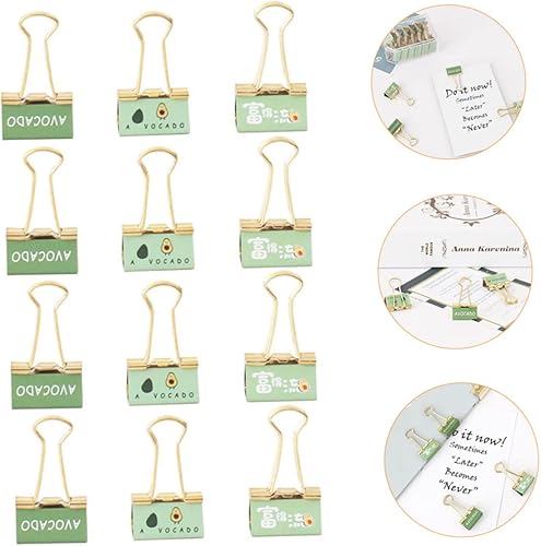 Miniatura 5 de Ciieeo Carpeta de fotos Elliot, 12 unidades, lindo archivador, bolsas de alimentos, abrazadera de sellado, clips de papel de metal, clips plegables