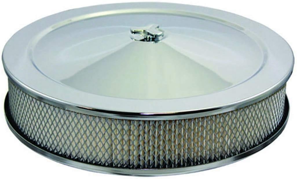 SPECIALTY CHROME 4302 14x3 Air Cleaner Kit Flat Base Steel 5 1/8in