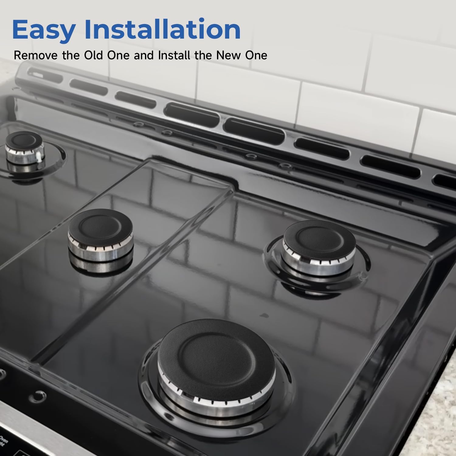 5 Pack Surface Burner Cap Kit Gas Stove Burner Cap Set Compatible with Whirlpool Maytag Stove Replace#: W10832694 W10597133 4363154 AP5988633