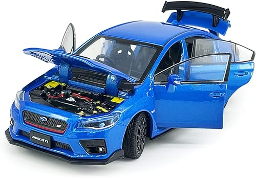 Miniatura 3 de 2016 Impreza WRX STI Modelo de coche fundido a troquel escala 132 Metal Toy Cars Racing Sports Sedan vehículo de juguete con luz, 4 puertas abiertas