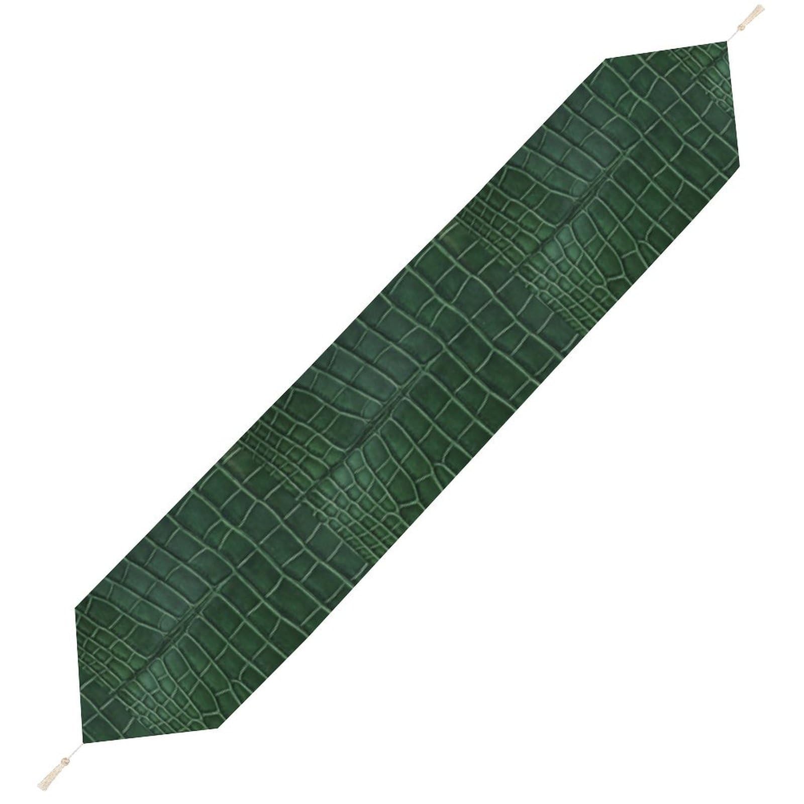JZemdybill 229*33cm Table Runner with Tassel, Alligator Skin Table Runner, Table Decoration for Kitchen, Party, Restaurant
