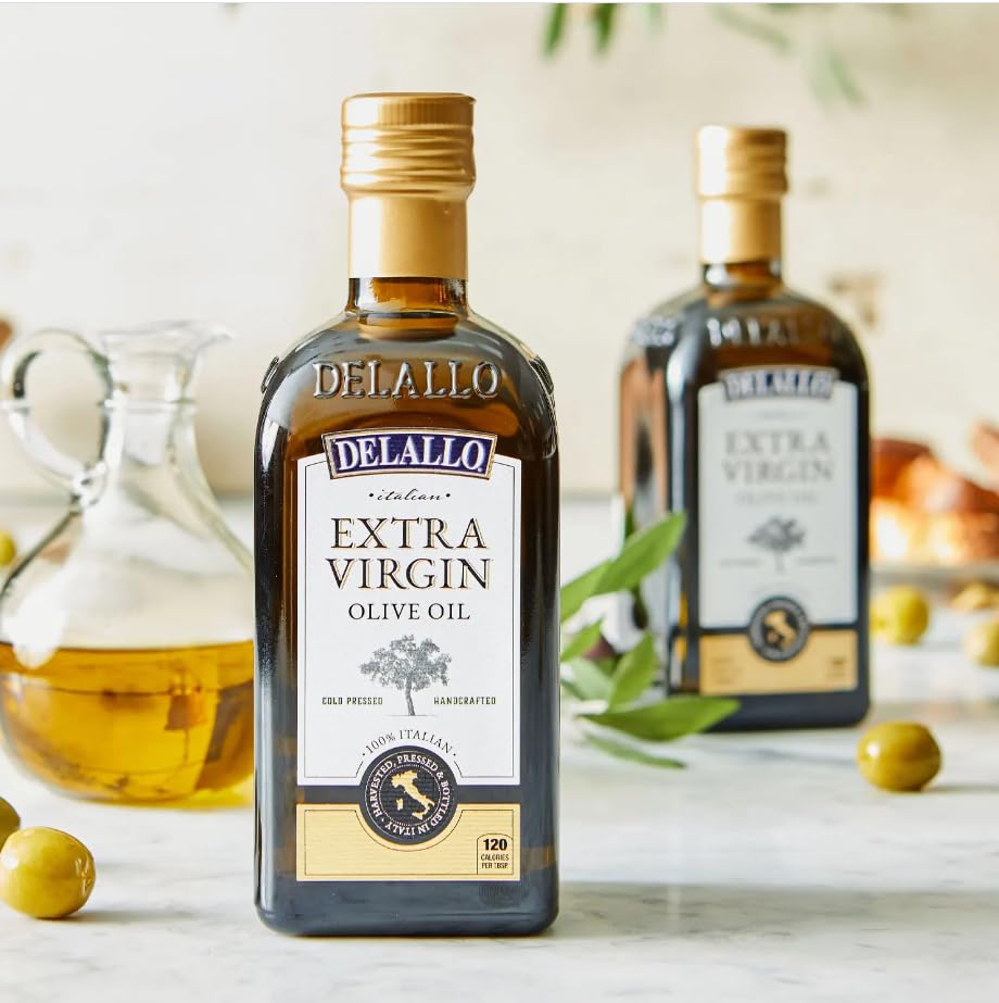 Miniatura 2 de DeLallo Aceite de oliva virgen extra, botella de 16.9 onzas, paquete de 2, fabricado en Italia, primer prensado en frío, sabor brillante y atrevido,