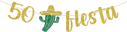 Cartel de fiesta 50/cartel mexicano de 50 cumpleaños/Taco Bout 50 cumpleaños decoración suministros oro purpurina