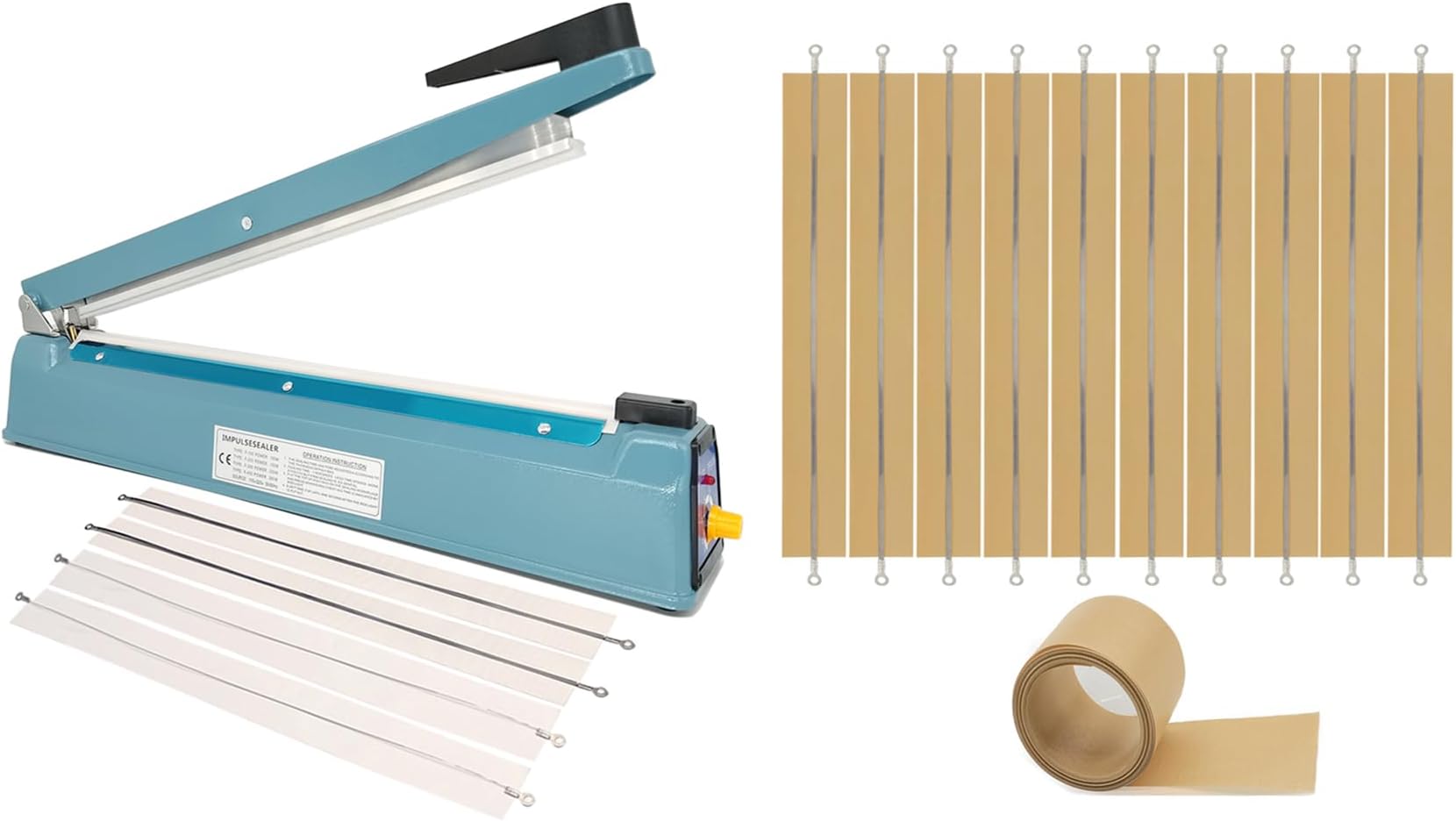 16 Inch Impulse Heat Sealer Machine and 10 Pcs Sealer