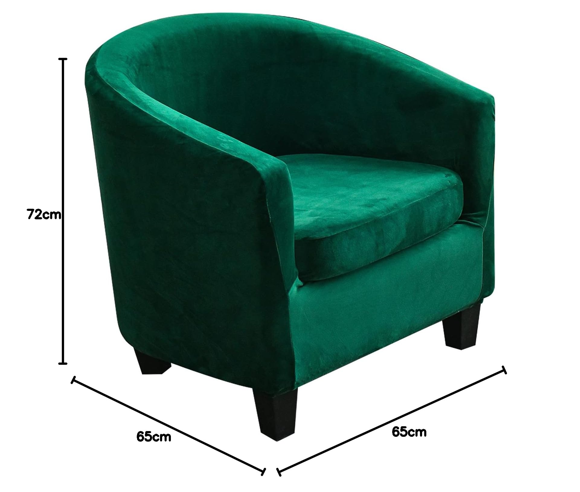 Topchances 2 Fundas para Silla de Club de bañera, Funda de sofá de Alta Elasticidad con Funda de cojín, Protector de Muebles de Terciopelo Suave para Comedor, Sala de Estar, Oficina, recepción