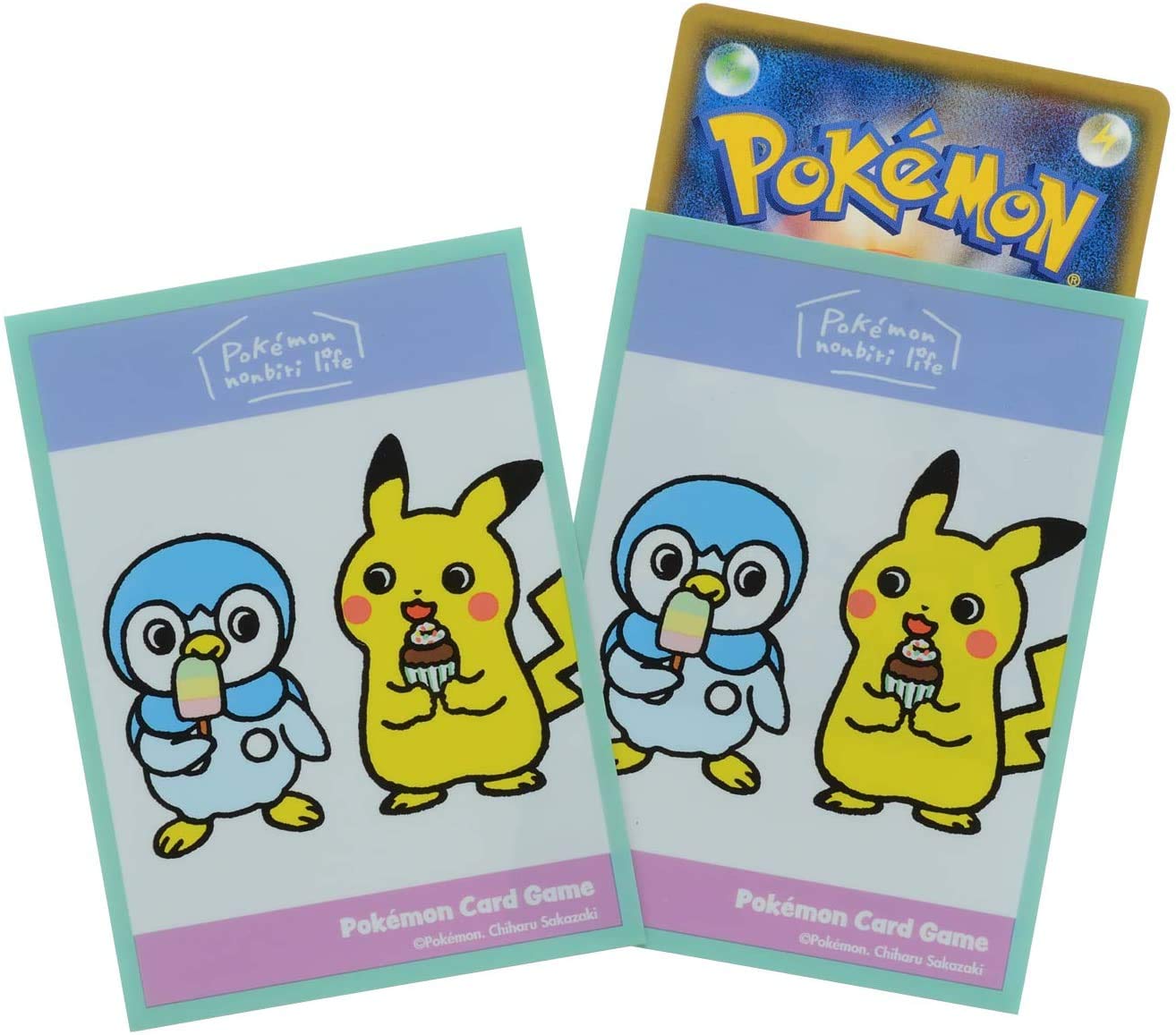 Buy Pokemon 64ct Deck Shield Card Sleeves Pokemon Pikachu Piplup Lazy
