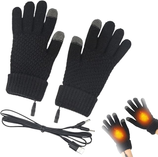 Hand Warmer Thermal Gloves for Men, Usb Typing Glove for Cold Hands Gifts for Women, Rechargeable Electric Low Wattage Heated Finger Gloves Heater Sensitive Touchscreen For Hot Hands in Winter