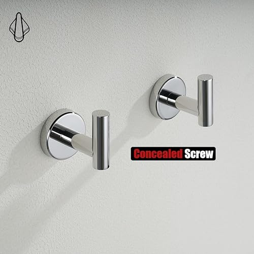 Miniatura 7 de JQK TH100-CH-P4 - Gancho cromado para toallas de baño, de acero inoxidable 304, para baño, cocina, garaje, montaje en pared (paquete de 4)