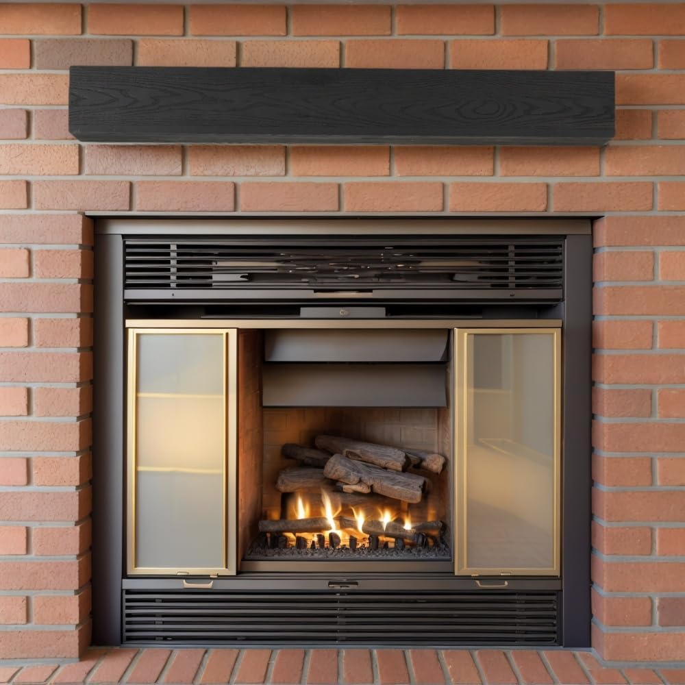 60'' /48''Solid Wood Fireplace Mantel Western Red Cedar Wall-Mounted & Floating Shelf for Home Decor (60'')