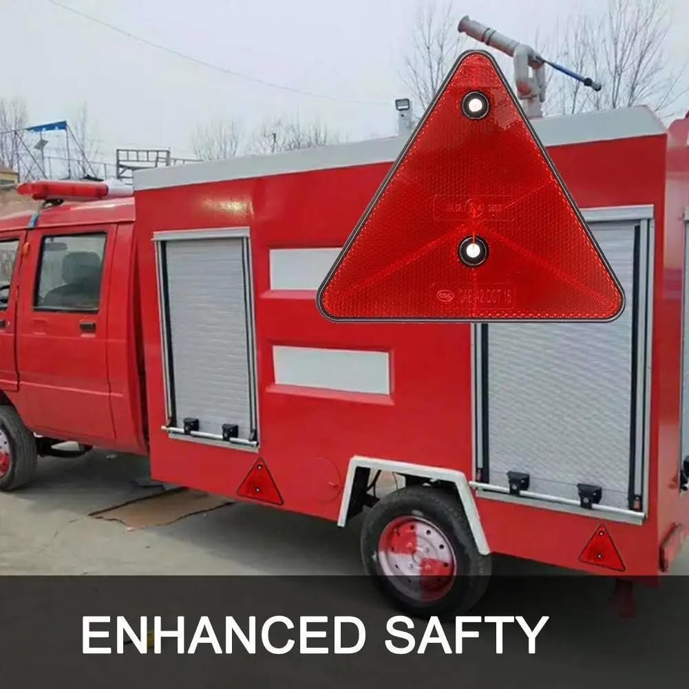 Triangolo di Sicurezza Riflettori triangolari Rossi Posteriori Avvertimento di Sicurezza per rimorchio Bici Moto Camion Barca Triangolo Auto(4pcs)
