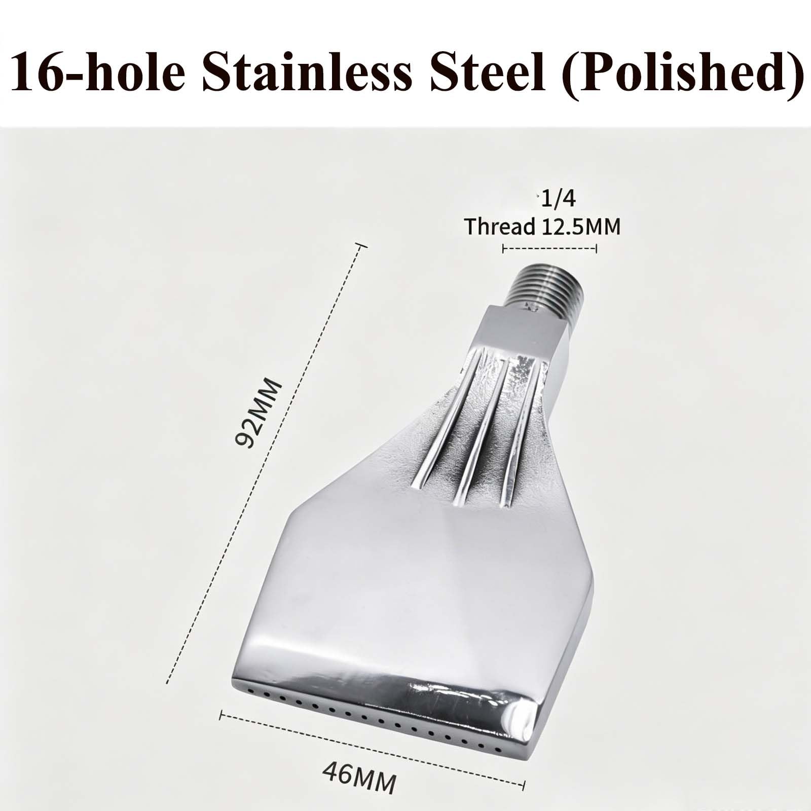 Boquilla plana de acero inoxidable, rosca macho BSPT de 1/4", cuchillo de aire, boquilla de soplado de polvo de 8-16 orificios para soplador de aire comprimido 5pcs 16-hole Stainless Steel (Polished)