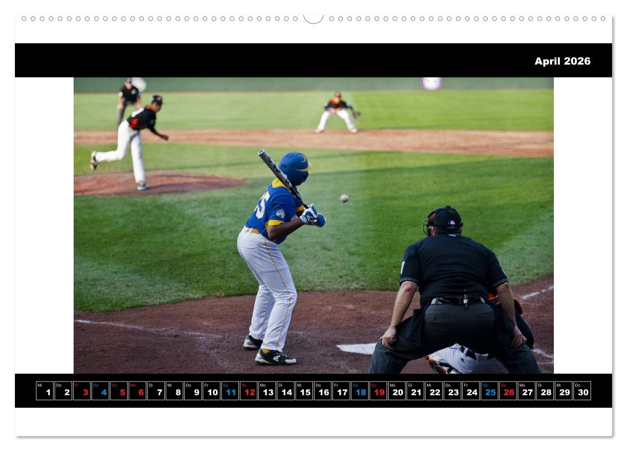 Kultsport Baseball (Wandkalender 2026 DIN A2 quer), CALVENDO Monatskalender: Packende Szenen vom Baseballfeld (CALVENDO Sport)