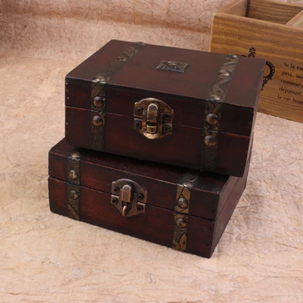 Confezione Regalo Retro Chiusura in Legno con Chiusura A Scatto, Scatola Regalo, Contenitore per Articoli Vari, Organizzatore, Esposizione per Imballaggi di Gioielli