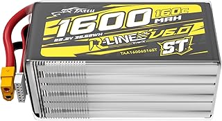 Tattu V6 6S 1600mAh 22.2V 160C Batterie LiPo avec Prise XT60 – Version St – Accu Haute Performance pour Drones FPV Racing et Freestyle