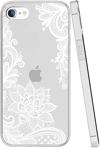 Miniatura 2 de Funda de teléfono para iPhone SE 2020, iPhone 8, iPhone 7, funda delgada a prueba de golpes con patrón floral transparente suave y flexible TPU