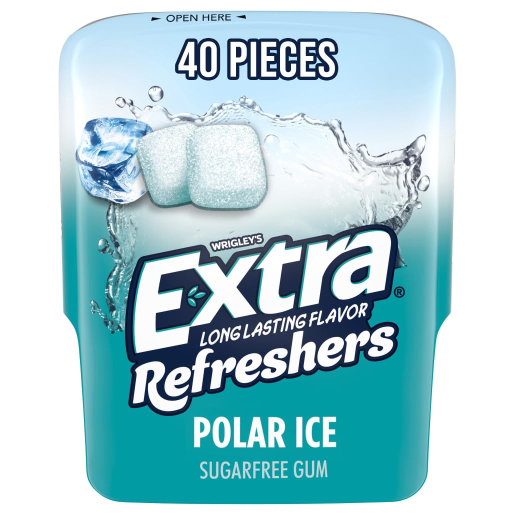 Wrigleys Extra Refreshers Polar Ice Sugar Free Chewing Gum 40 Piece Tub