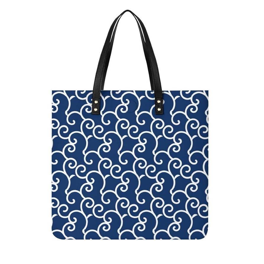 【美品】JRA認定　印伝　ぶどう柄　トートバッグ　青漆×黒地　葡萄唐草柄 美品】JRA認定 印伝 ぶどう柄 トートバッグ 青漆×黒地 葡萄唐草柄