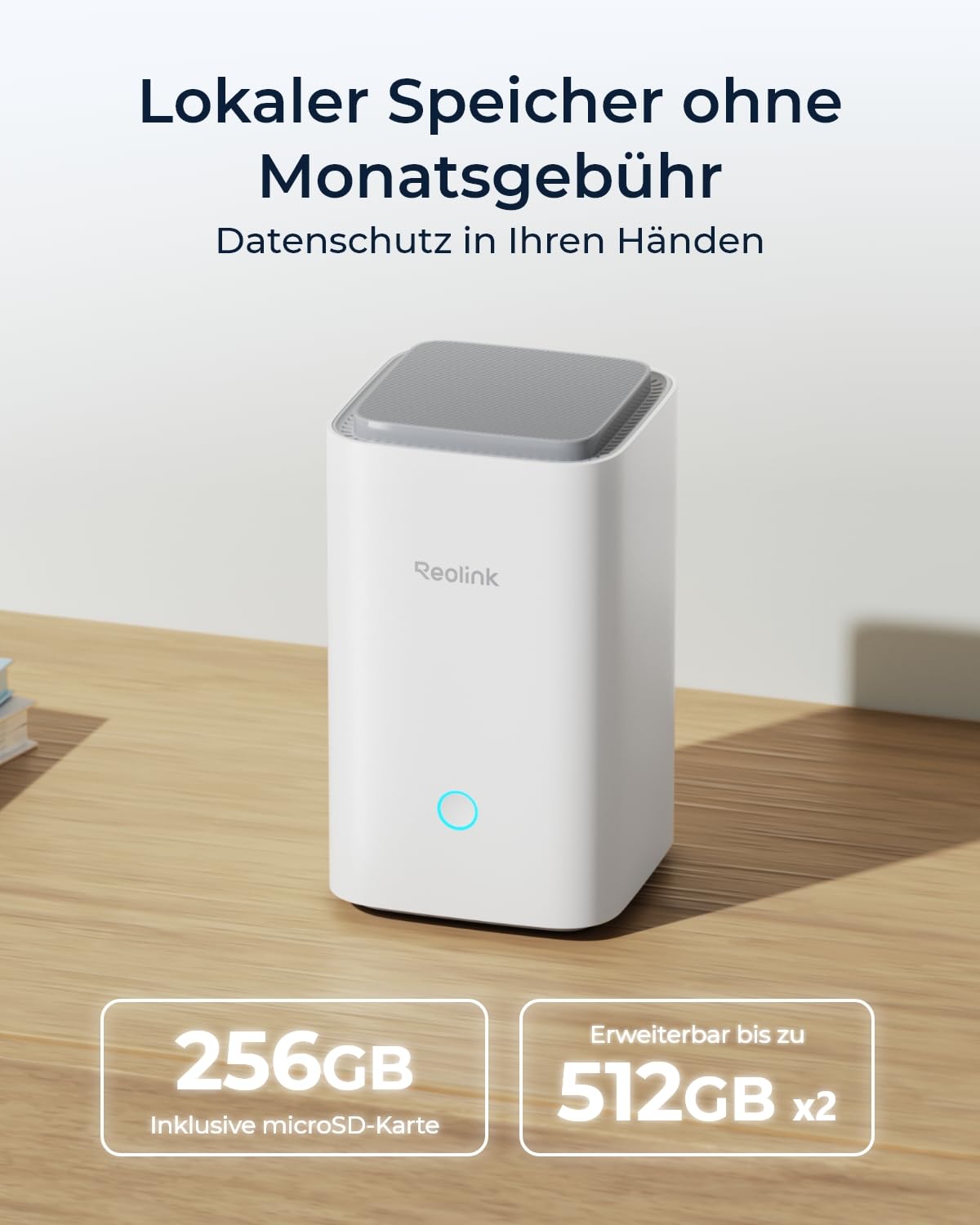 Reolink 2K Überwachungskamera Set Aussen mit Home Hub, Farbnachtsicht, 2,4/5GHz Dualband WLAN, Intelligente Erkennung, Zentrale Verwaltung & Kostenloser lokaler Speicher, Lumus Plug-in 2-Kamera-Set