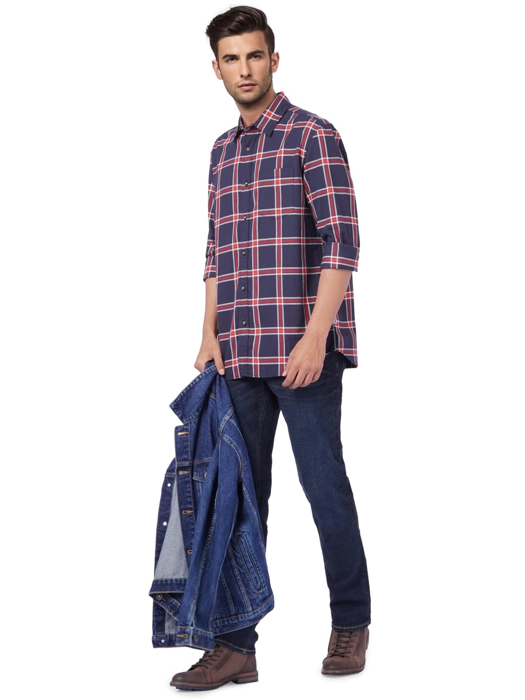 jack & jones Men's Checked Regular Fit Casual Shirt-picture-29