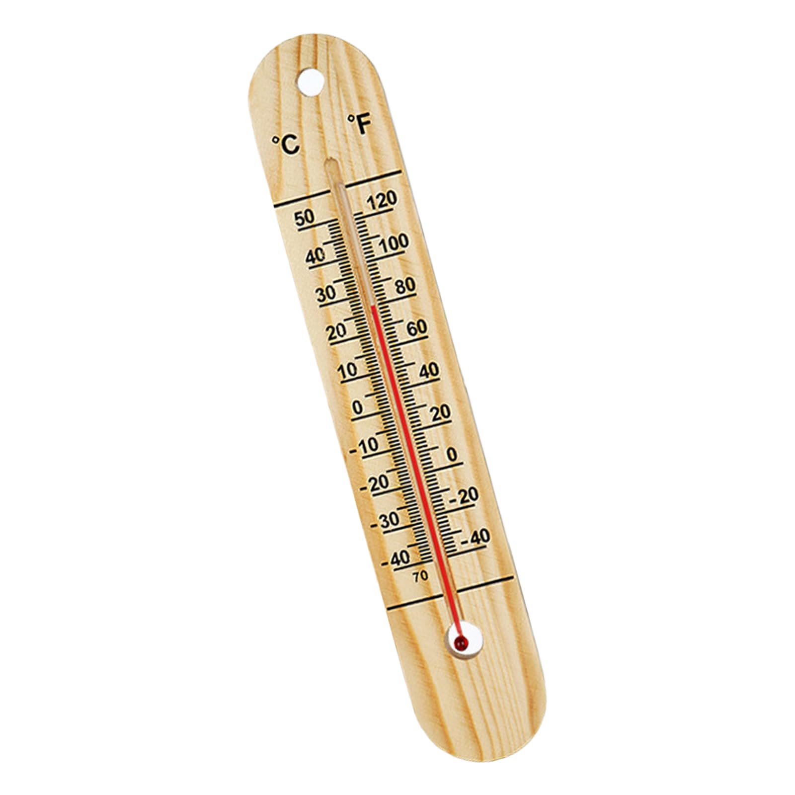 Buxuaaaa Long Single Thermome Wall Mounted Wood Thermometers With High Accuracy For Indoor Climate Controls Indoor Thermometers