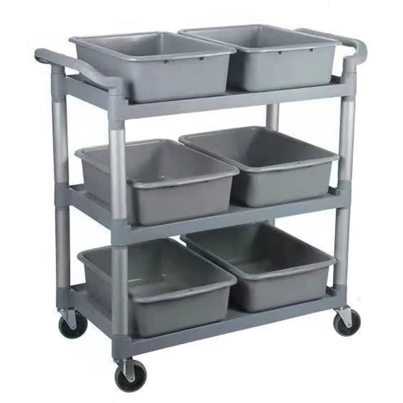 Heavy Duty Rolling Utility Cart 3 Tier Commercial Grade Kitchen Storage Cart con ruote, carrello di servizio per ristorante Bar