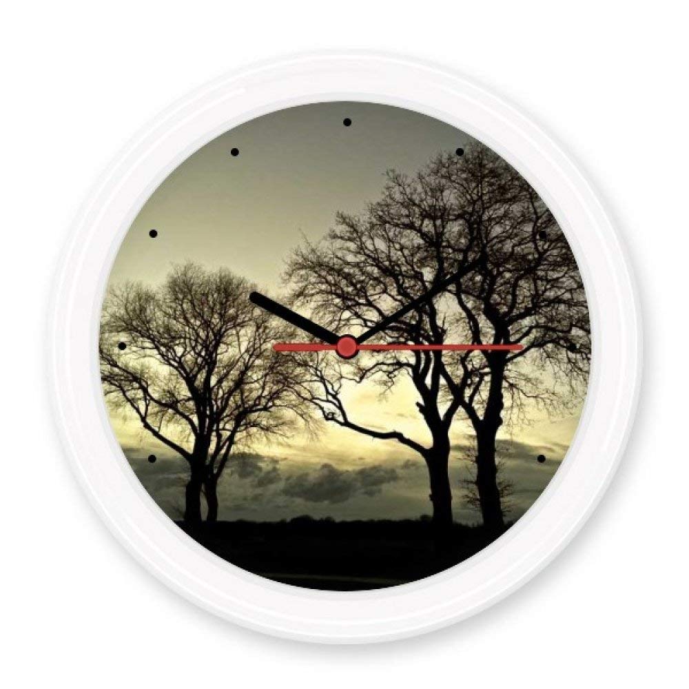 Horloge murale decorative ronde alimenté par piles Dark Light nature