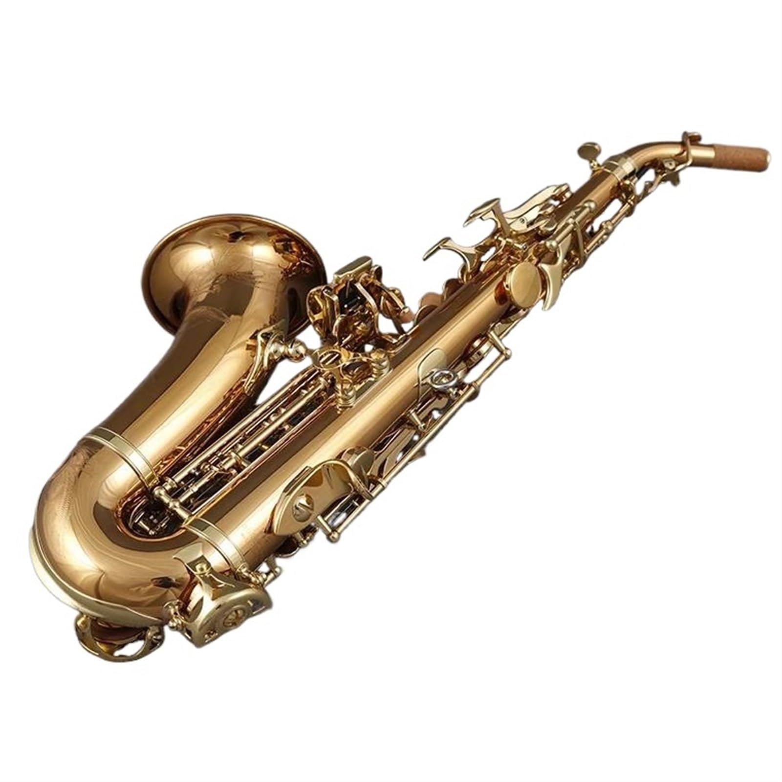 sassofono Sassofono Soprano Per Studenti Si Bemolle Caffè Oro Sax Soprano Curvo Professionale Strumento Musicale (Color : Leather bag)
