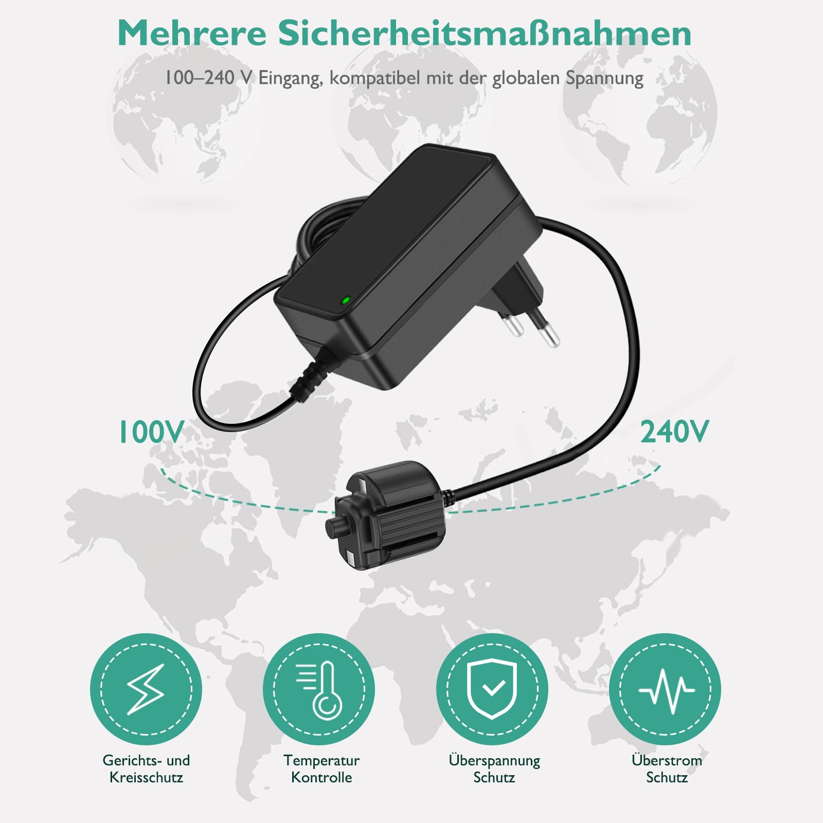 12.6V Ladegerät Kompatibel mit Pool Blaster für Max Li/Max Li CG/Max Li HD/Millennium Li/iVAC 360 Li/Volt FX-8 Li Schwimmzubehör Poolreinigung Netzteil Ladekable
