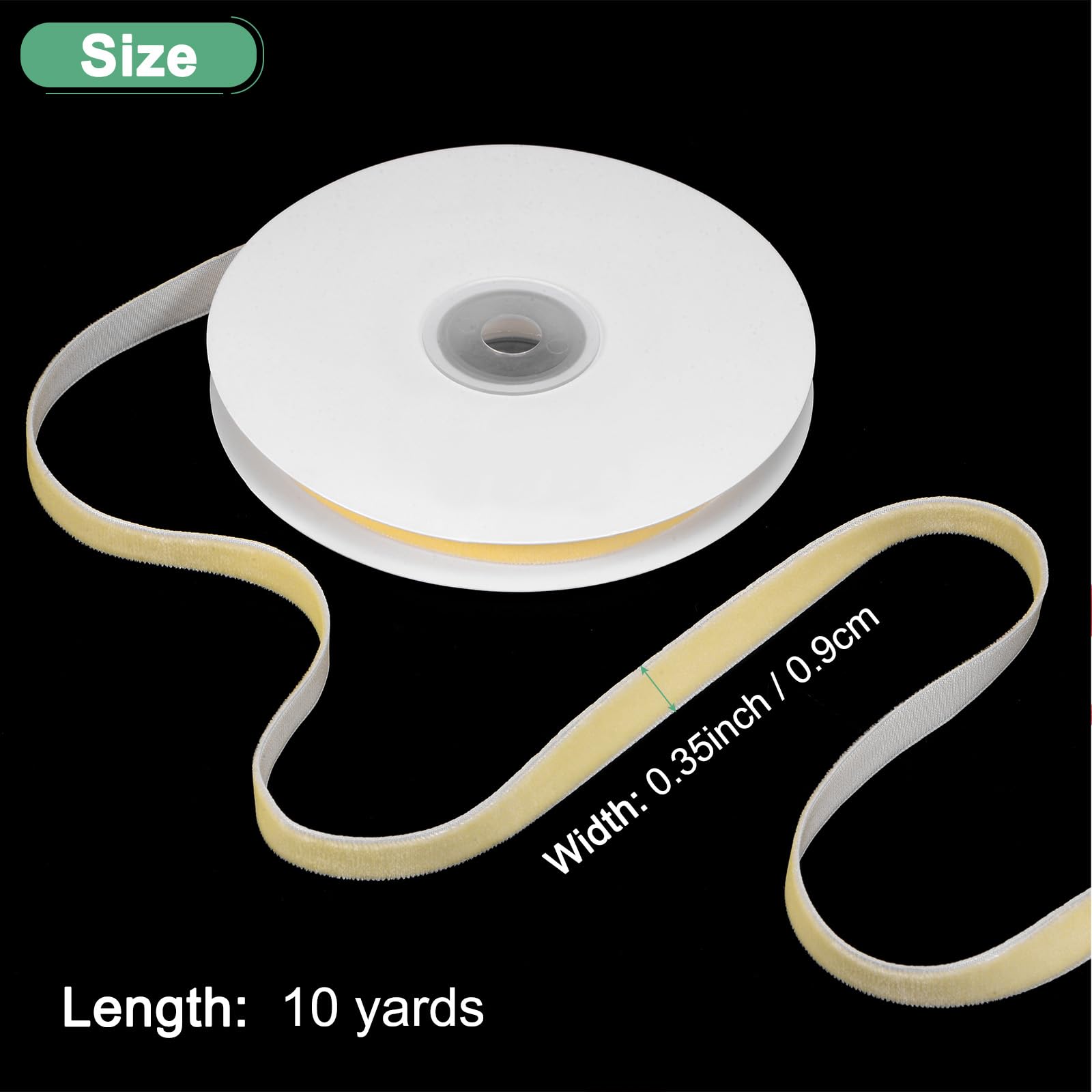 M METERXITY Light Yellow Velvet Ribbon - Image 3