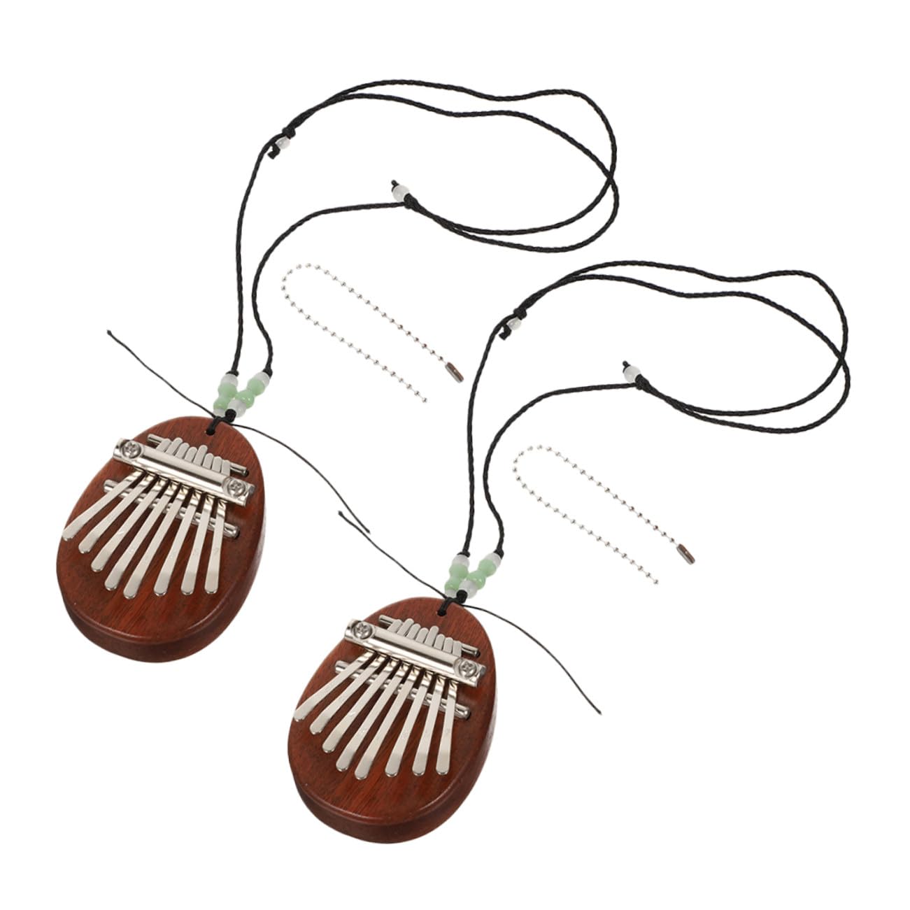 2 Sets Einfaches Musikinstrument Aus Holz &Amp; Für Anfänger – Enthusiasten Instrument Seil Drop Kalimba Kette Marimba Schlüssel Wasser Niedlich – Schlüssel Mini Klavier Finger