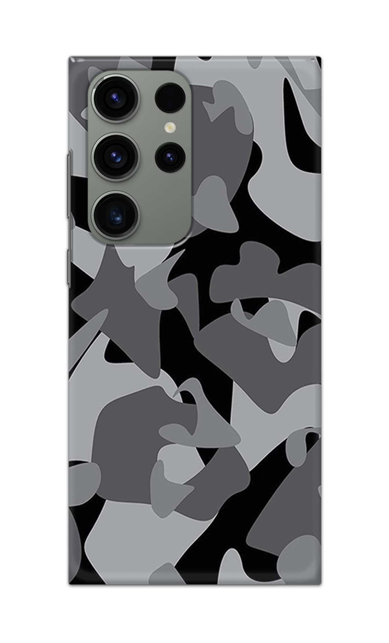 PRINTFIDAA® Printed Hard Back Cover Case for Samsung Galaxy S23 Ultra 5G Back Cover (Army Grey Camouflage) -2109