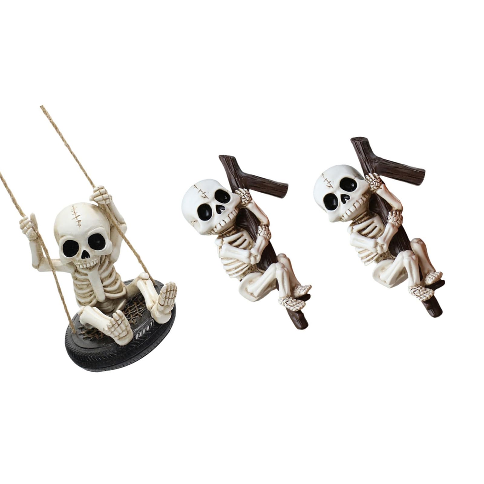 Décoration crâne Halloween haut de gamme en résine sculptée pour maison et jardin