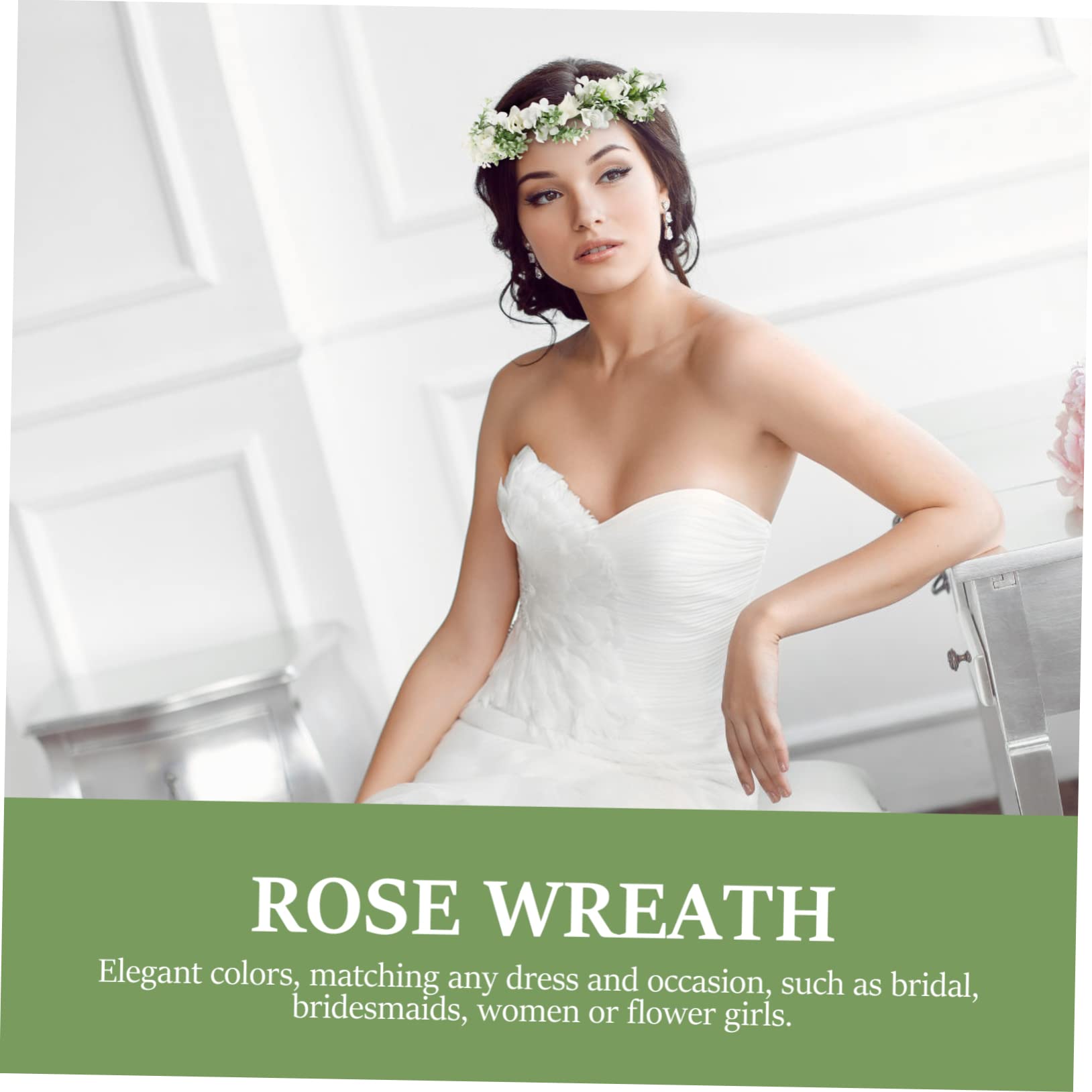Healeved 4pezzi Headband Elegante Per Sposa e Damigelle Accessori Floreali Per Matrimoni e Feste e Leggero Per Occasioni Speciali