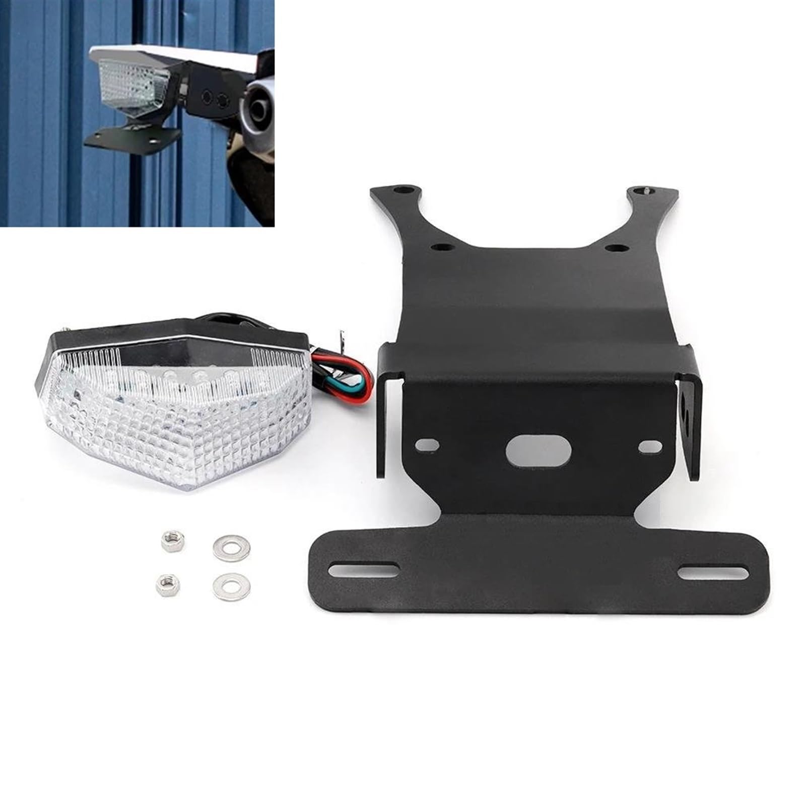 Soporte De Matrícula Ajustable para Motocicleta, Soporte De Luz Trasera con Placa Abatible, Soporte De Montaje Trasero para H&Onda CRF 250L/RL Rally Portamatrículas(Titanio)