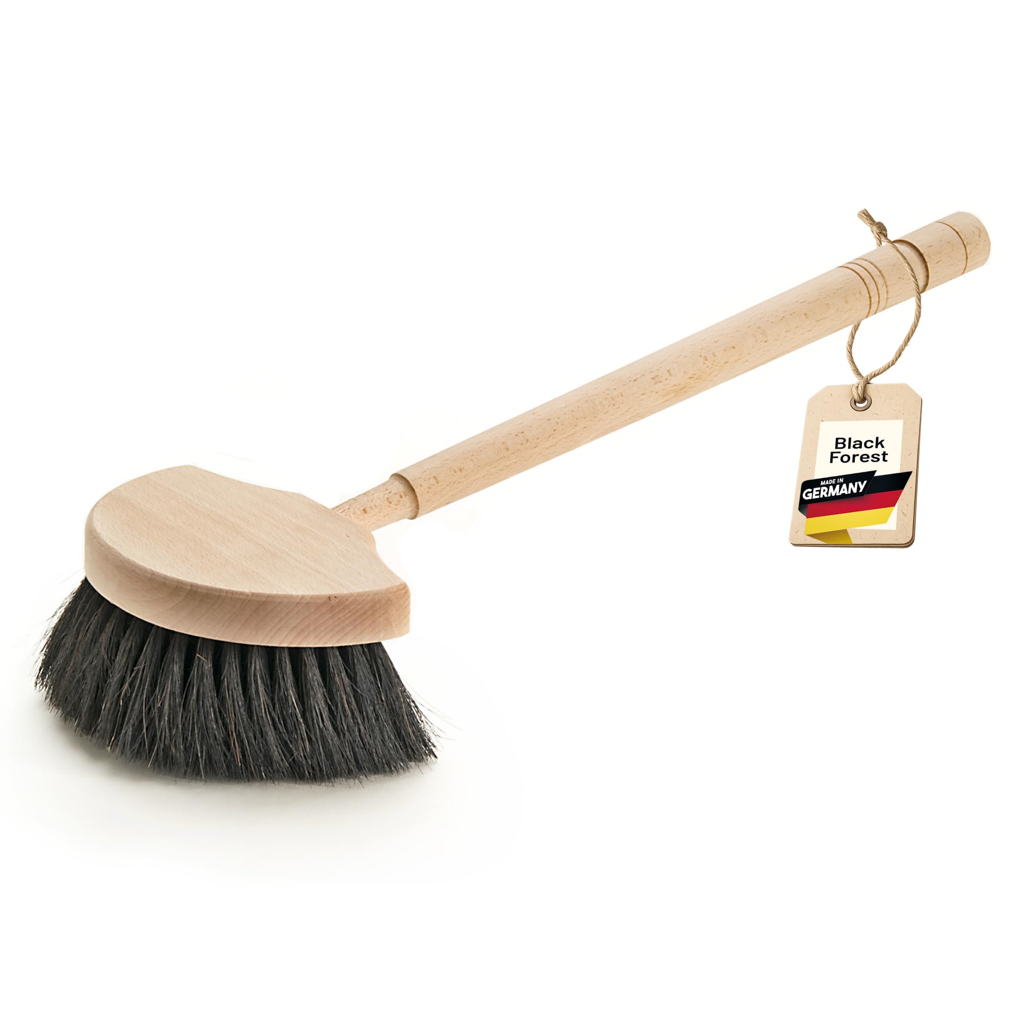 Peggy Perfect Lavavetri a Mezzaluna, Realizzato in Legno di faggio e setole di Cavallo. Spazzola per Finestra con Una Lunghezza di 46,5 cm.