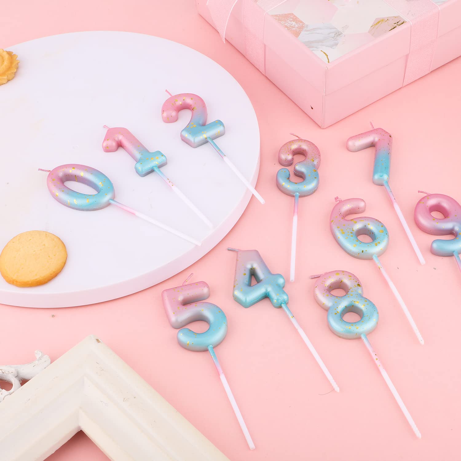 Nummer Letter Kaars Gradiënt Roze Blauw Voor Verjaardagskaarsen Taart Decoratie Feesten Nummer Letter Kaars Gradiënt Roze Blauw Voor Verjaardagskaarsen Taart Decoratie Feesten