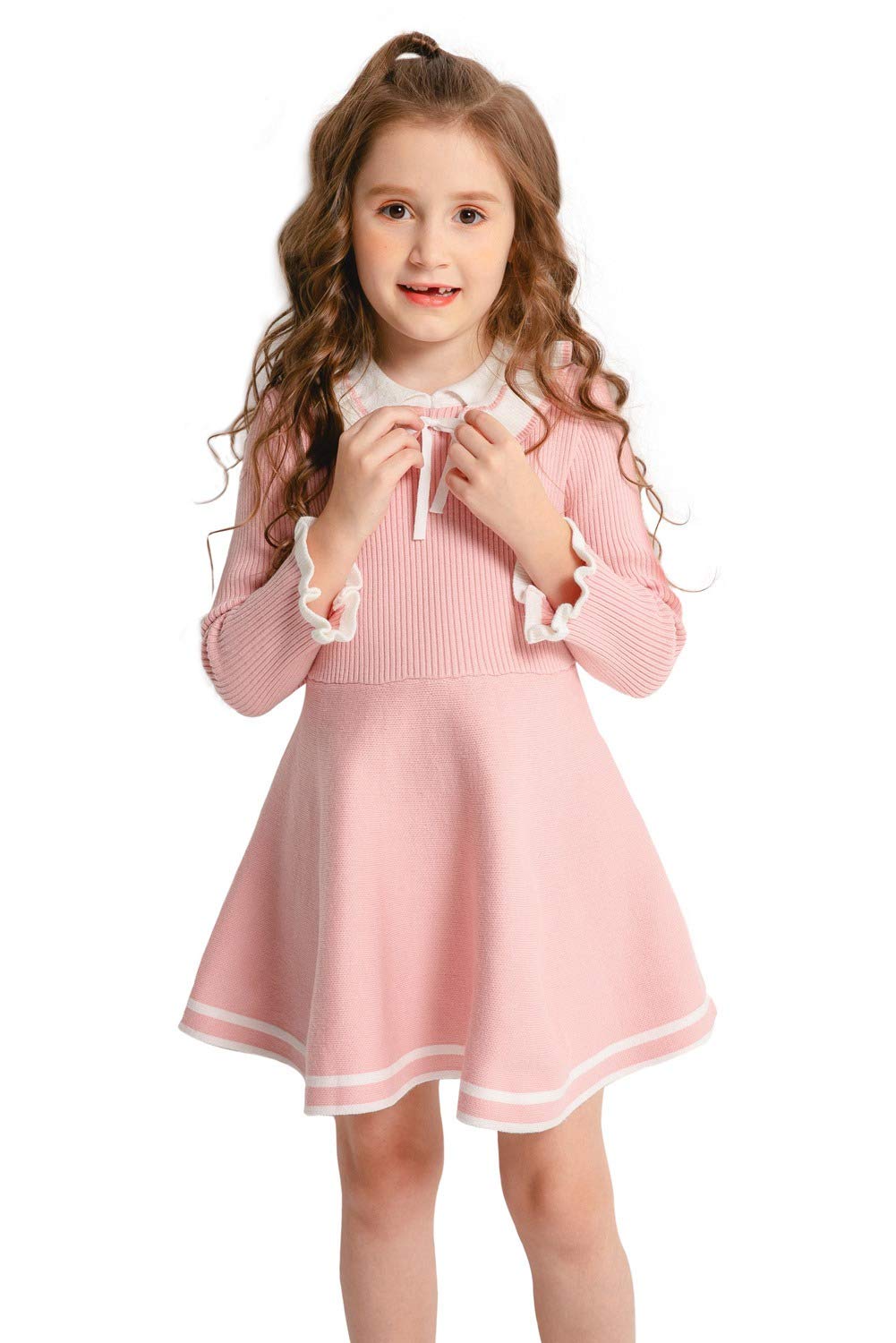 Mädchen Kleid Mit Strickjacke Set - 2-teiliges Outfit Mit Blumenmuster Für 8-12 Jahre
